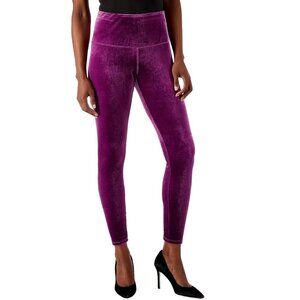 Women with Control Regular Tummy Control Velvet Legging Size Medium Winter Berry